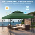 thumbnail image 5 of SHANNA Gazebo Replacement Canopy Roof, 10' x 10' Outdoor Waterproof BBQ Gazebo Canopy Top Cover, Green, Double Roof, 5 of 8