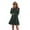 Dark Green, variant on Women's Ruffle Hem Plaid Button Down Long Sleeve Dress with 100% Polyester Fabric for Everyday Chic and Comfort