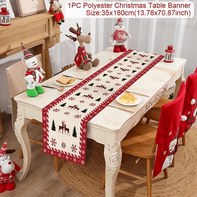 Camino de mesa navideño, decoración navideña para el hogar 2023, mantel, adorno navideño, regalo de Año Nuevo Natal 2024