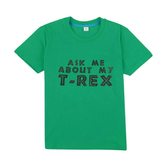 WOYY Toddler Boys T-Shirt Dinosaur Letter Print Short Sleeve T Shirt, Green
