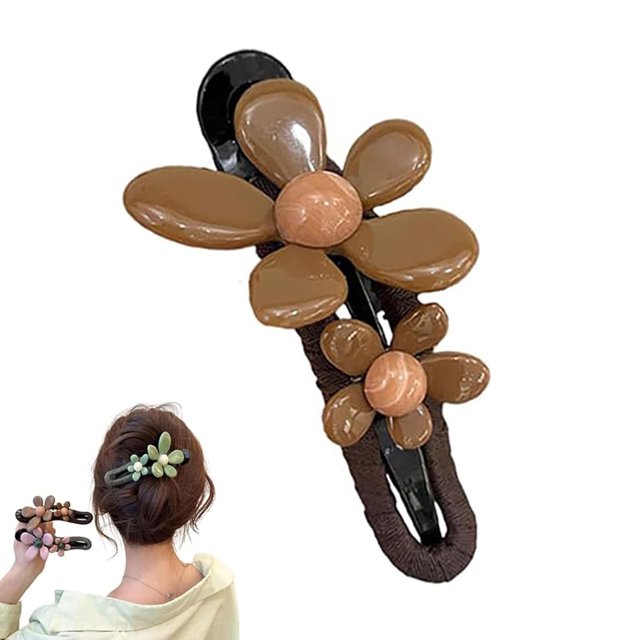 Pinzas para el pelo con diseño de pico de pato y flores retro, pinzas para el pelo planas mate, pinzas para el pelo planas con flores, pinzas para el pelo decorativas con diseño de pico de pato, antid