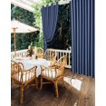 thumbnail image 5 of Outdoor Curtains for Patio Navy Blue and White Striped Geometric Waterproof Privacy Outside Curtains with Tiebacks Grommet Top Pergola Curtains for Porch Cabana Gazebo 2 Panels, 54x95 inch, 5 of 7