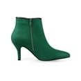 thumbnail image 3 of BLISSFUL STEP Women Bow Pointed Toe Stiletto Heel Ankle Boots Green 10, 3 of 7
