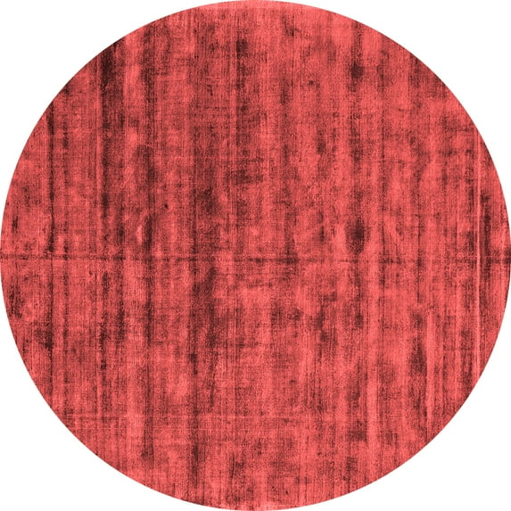 Ahgly Company Indoor Round Abstract Red Contemporary Area Rugs, 8' Round