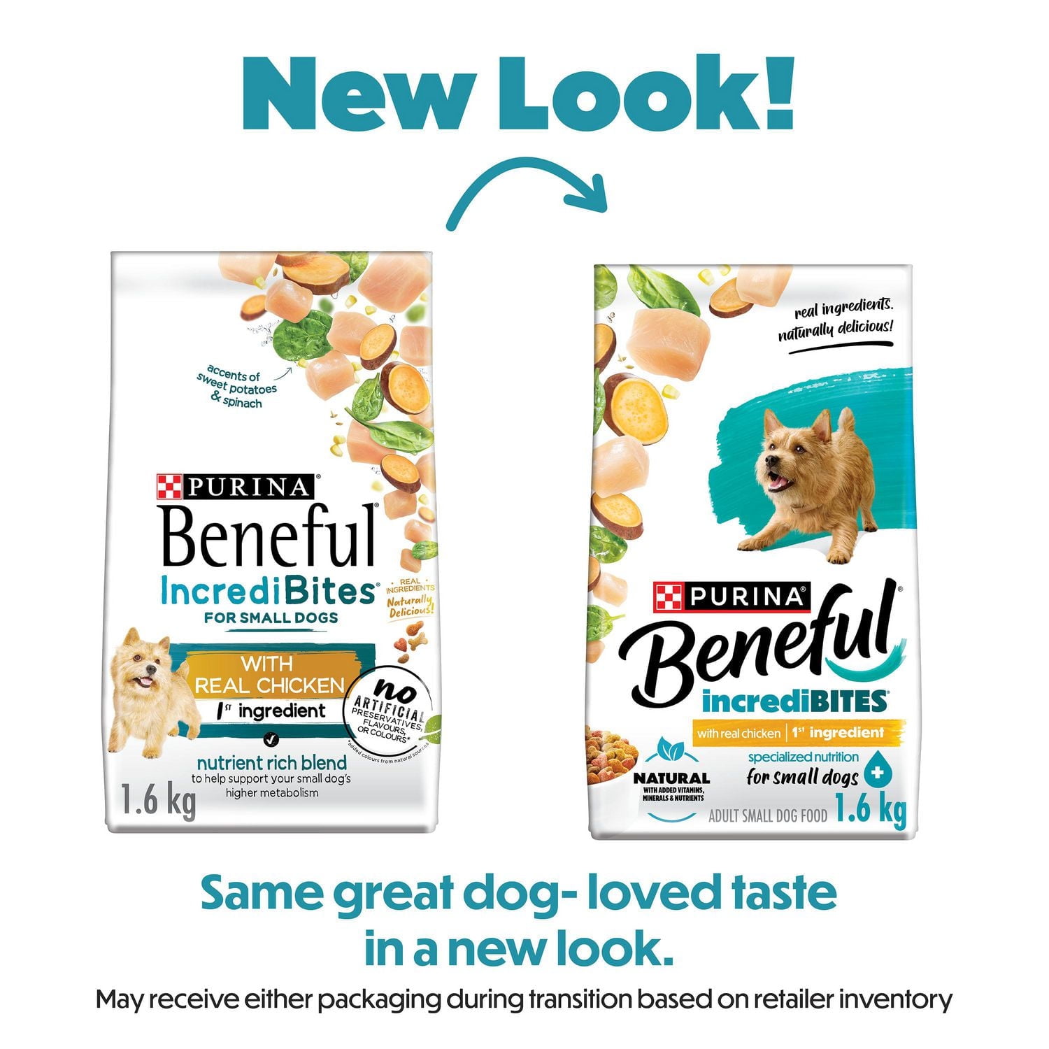 Beneful IncrediBites for Small Dogs with Real Chicken, Dry Dog Food, 1.6-7 kg