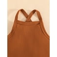 thumbnail image 4 of Wassery 3pcs Baby Girls Romper 6M 9M 12M 18M 24M Newborn Outfits Sleeveless Back Cross Infant Bodysuit Summer Clothes for Casual Daily 6M-24M, 4 of 9