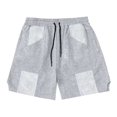 thumbnail image 2 of Aayomet Men Shorts Mid Waist Shorts Pant Solid Splice Pocket Drawstring Knee Length Shorts (Gray, M), 2 of 4