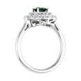 thumbnail image 2 of 1.05 Carat Oval Shape Emerald and Round Diamond Engagement Ring in 10K White Gold (Ring Size 4), 2 of 6