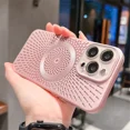 thumbnail image 1 of Ultra Slim Heat Breathable For Magsafe Magnetic Case For iPhone 15 16 13 Pro Max Matte Cool Breathable Wireless Charge PC Cover pink For iPhone 14 ProMax, 1 of 6