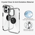thumbnail image 4 of for iPhone 15 Pro Case Clear with Stand [360° Rotatable Magnetic Ring Holder Kickstand] Soft TPU Bumper Glitter Electroplated Shockproof Thin Slim Phone Case for iPhone 15 Pro, Black, 4 of 12