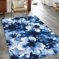 thumbnail image 2 of 4'x6' Area Rugs, Blue Spring Floral Indoor Outdoor Area Rug for Living Room Bedroom, Summer Botanical Flowers Abstract Washable Bathroom Rugs Kitchen Floor Carpet Mats Home Decor Aesthetic, 2 of 8