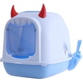 thumbnail image 1 of Automatic Closed Large Cat Litter Box Self-Cleaning Sand Toilet Training Kit Splash Proof Cat Toilet with Scoop for Cats Products (Color : Blue), 1 of 7