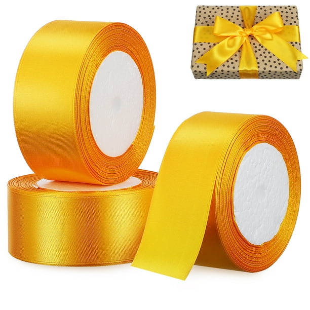 PTOOTP 3 rollos de cintas de satén para envolver, manualidades, decoración, cinta ancha para bodas, San Valentín, cumpleaños, 22 m