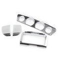 thumbnail image 2 of ZS 4Pcs Chrome Motorbike Tri Line Gauge Stereo Accent Trim ABS Decoration Covers For Harley Electra Street Glide 2014-2022, 2 of 5