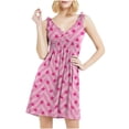 thumbnail image 2 of Qiopertar Robe d'Été Imprimée Décontractée Sans Manches Col en V pour Femmes en Solde Livraison Gratuite à Moins de 5$ jusqu'à 90 % de Réduction, 2 of 3