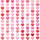 thumbnail image 5 of Stickers de corazones 288 piezas impermeables reutilizables 3 x 3 cm, 5 of 7