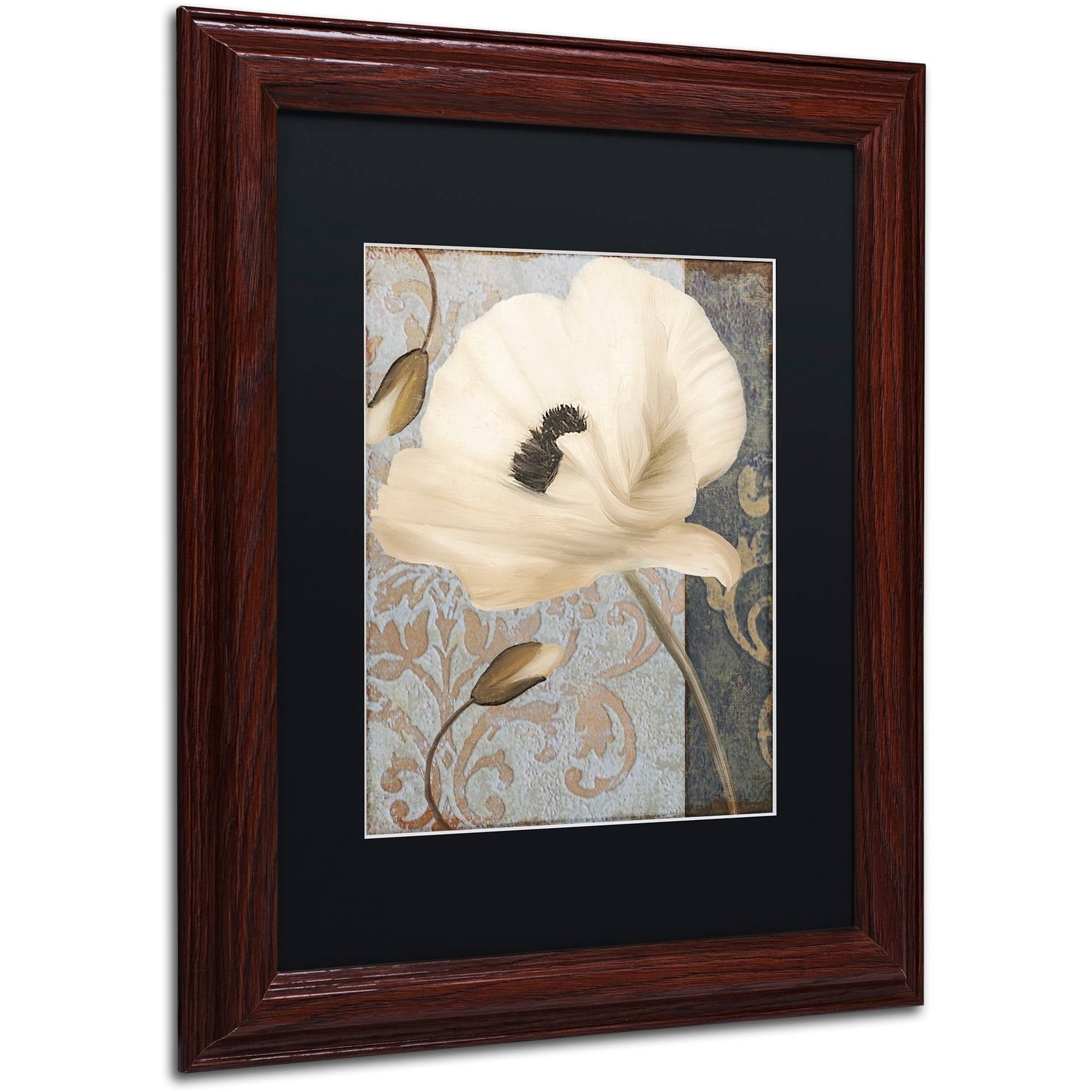 Trademark Fine Art "Poppy Brocade II" Canvas Art by Color Bakery Black Matte, Wood Frame
