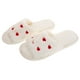 thumbnail image 4 of 1 par de pantuflas de felpa con punta abierta para mujer, bonitas pantuflas de felpa con forma de corazón para interior y exterior, antideslizantes, suaves, color blanco, talla 39-40, 4 of 7