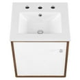 thumbnail image 5 of Modway Transmit 18" Wall-Mount Wood Bathroom Vanity in Walnut/White, 5 of 8