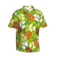 thumbnail image 3 of Xecao St. Patrick's Day3 print Hawaiian shirt - a stylish short-sleeve button-down for men, perfect for casual beach and tropical outings., 3 of 9