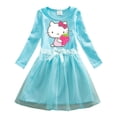 thumbnail image 2 of Ropa para niños de Hello Kitty, nuevo vestido de algodón de dibujos animados, falda de hilo de red con lazo a la moda de otoño para niñas, Falda plisada dulce para bebé, 2 of 5