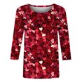 thumbnail image 4 of Sequins Shirts Tops for Womens Fashion Outfits 2025 Dressy Casual 3/4 Sleeve Tshirts Crewneck Tunic, 4 of 5