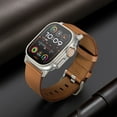 thumbnail image 6 of Dwitch Top Grain Genuine Leather Band for Apple Watch Ultra Band 49mm 46mm 45mm 44mm 42mm, Rugged Metal Connector Band Strap for Women Men iWatch Ultra 2/1 Series 10 9 8 7 6 5 4 3 2 1 SE,Brown, 6 of 9
