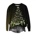 thumbnail image 4 of Christmas Gift For Family ZhiZhuang Christmas Tops for Women,Women Long Sleeve Solid Pullover Loose Tunic Tops Christmas Tree Print Round Neck Blouse,Holiday Gift Guide, 4 of 4
