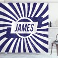 thumbnail image 1 of Ambesonne James Shower Curtain, Nautical Grunge Name, 69"Wx84"L, Navy Blue and White, 1 of 3