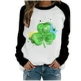 thumbnail image 1 of Yuyuzo St Patricks Jour Chemise à Manches Longues Femmes Graphique Imprimé Pull Col Rond Cadeau Sweat-Shirt pour les Femmes, 1 of 4