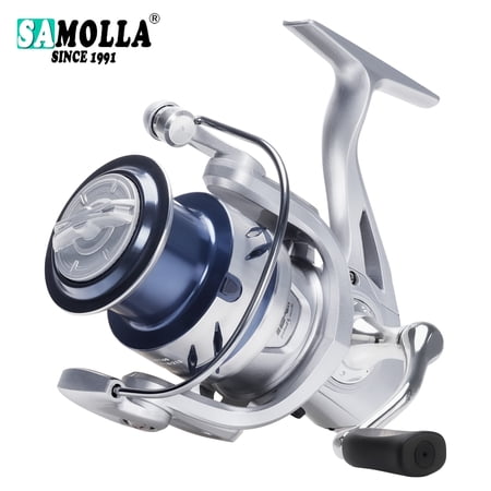 SAMOLLA Fishing Reel Spinning Reels 1000-7000 6+1BB 5.2:1 Max Drag 12KG Far Throw Shallow Spool Saltwater Water-Proof Reels