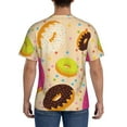 thumbnail image 3 of Bixox Men's Donuts Printed Short Sleeve Skinny Athletic T-Shirt, 3 of 6