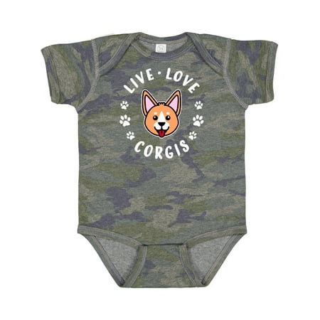 

Inktastic Live Love Corgis Gift Baby Boy or Baby Girl Bodysuit