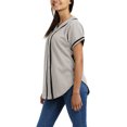 thumbnail image 2 of Ma Croix Womens Baseball Button Down Jersey Hip Hop Softball Athletic Short Sleeve Tee Sportswear, 2 of 6