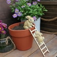 thumbnail image 6 of Whimsical Rabbits Figurine,Garden Bunny Climbing The Stairs Statues, Easter Day Rabbits Sculptures,Cute Bunny Figurines Garden Decor for Indoor Outdoor,Rabbit Flower Pot Hugger, 6 of 9