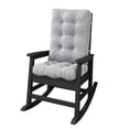 thumbnail image 2 of JUSTLET HDPE Single Rocking Chair with 1 Detachable Cushion - Waterproof, All-Weather Durable Outdoor Seating, Perfect for Poolside, Garden, Balcony, Black Chair & Gray Cushion, 2 of 10