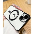 thumbnail image 2 of Magnetic Case for iPhone 15 Case Clear Compatible with MagSafe Built-in Camera Lens Protector Soft Slim Shockproof Phone Case Cover for iPhone 15 6.1" - Black, 2 of 12
