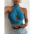 thumbnail image 3 of TxlixcChaleco de verano femenino, cuello de tirante cruzado de color sólido sin espalda, para niñas, 4 colores Txlixc  moda, 3 of 9