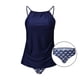 thumbnail image 5 of Trajes de baño tankini para mujer Trajes de baño de dos piezas con espalda de tiras y estampado conservador para mujer Traje de baño de dos piezas para mujer, 5 of 9
