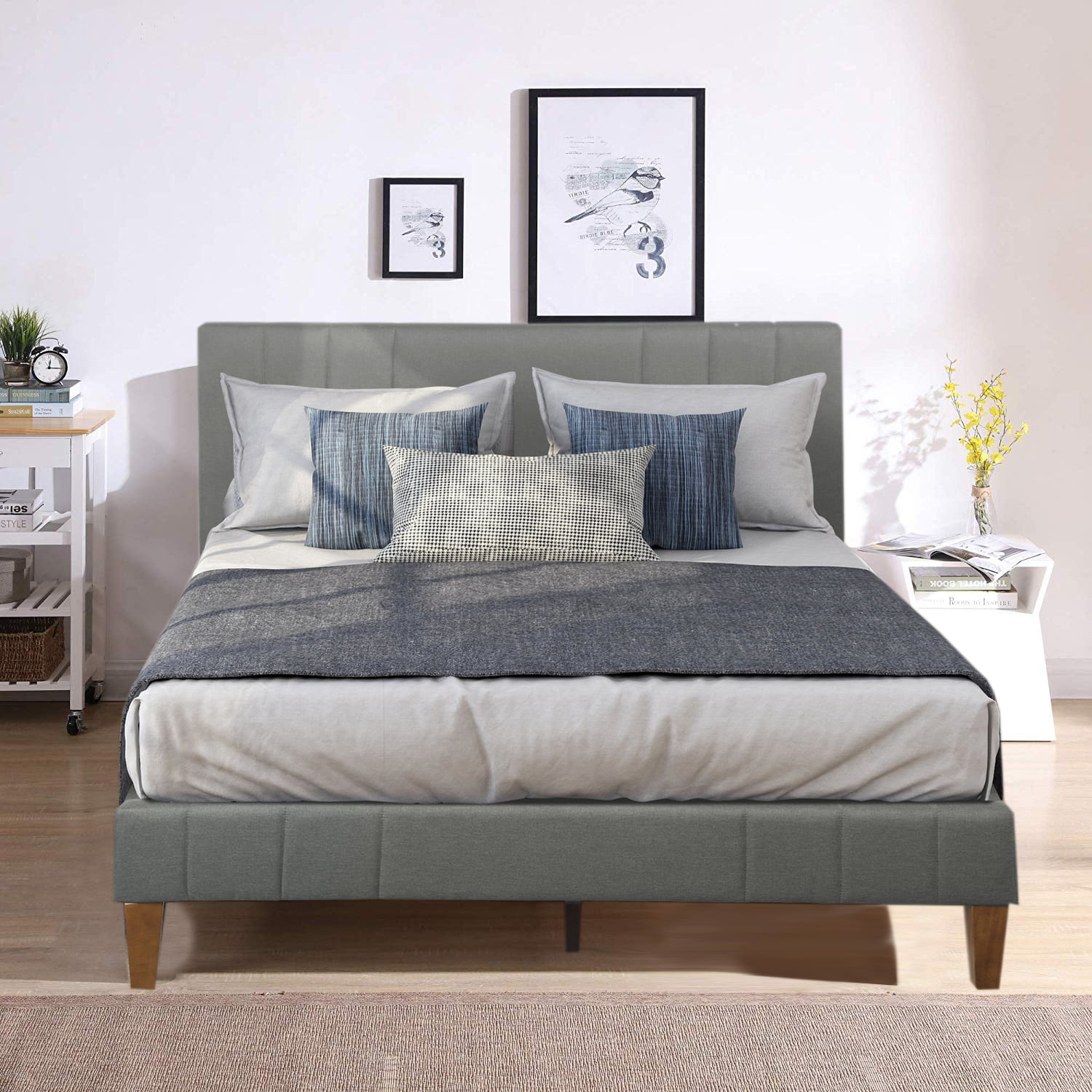 Queen Bed Frame No Box Spring Needed, Full Size Bed Frame With Headboard And Box Spring