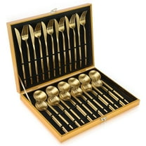 OGORI 30 Piece Food Grade Stainless Steel Gold Flatware Set,Tableware Cutlery Set for Home and Restaurant, Dishwasher Safe - Gift Box for 6