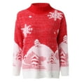 thumbnail image 2 of Chandail de Noël pour Femmes, Tricoté à la Main, Mode, Col Rond, Imprimé, Cardigan Chaud, Décontracté, Mi-Long, 2 of 5
