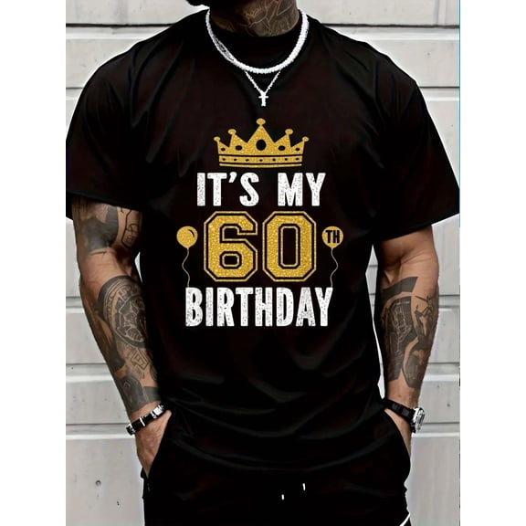 100% Cotton It's My 60th Birthday Gift For 60 Years Old Man And Woman T-Shirt Casual Short Sleeve Shirt Women's Men Graphic Tee