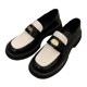 thumbnail image 1 of Zapatos Retro de Cuero de PU para Mujer Zapatos Casuales cómodos y Simples de Moda para el Trabajo de Viaje en casa Negro y Beige 38, 1 of 8