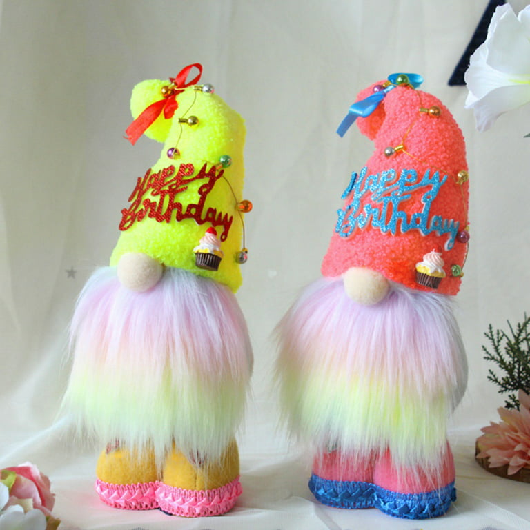 تسوق 2 Pcs Happy Birthday Gnome Plush Decor Cake Gift Box Tomte Nisse  Swedish Elf Home Farmhouse Kitchen Decorations اونلاين