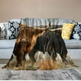 thumbnail image 2 of JEUXUS Highland Cattle Pattern Throw Blanket Highland Cow Blanket for Kids Boys Girls Farmhouse Cow Landscape Blanket for Chair Office Room,, 2 of 6