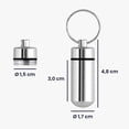 thumbnail image 4 of 2x Pill Box - 2x Mini Pill Box with Key Ring - Portable Pill Box Medicine Office Travel - Black-Silver, 4 of 5