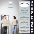 thumbnail image 2 of Luxrite Motion Sensor LED Flush Mount Ceiling Light, 11 Inch, 5CCT 2700K-5000K, 16W, 1200 Lumens, ETL, 2 of 7