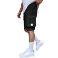 thumbnail image 4 of Men's Cargo Shorts with Multi-Pockets - Big & Tall Casual Drawstring Shorts, Lightweight Summer Streetwear with Zipper Pockets, Elastic Waist Workout Jogger Shorts Black XXXL, 4 of 6