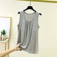 thumbnail image 2 of Besolor Womens Pajama Tank Tops Front Pleated Crewneck Sleeveless Shirts Lightweight Casual Loose Comfy Sleepwear Tee Tanks, 2 of 5